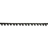 Permanent Black Picot Edged Cotton Blend Braided Trim - 0.1875"