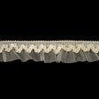 Lily White and Ivory Sequined and Ruffled Elastic Trimming - 0.875"