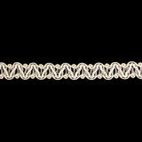 White Asparagus and Iridescent Zig Zags Gimp Braided Trim - 0.375"