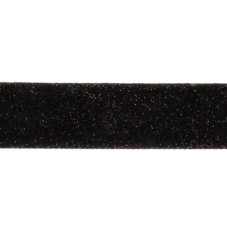 Black and Copper Glitter Velvet Trim - 1"
