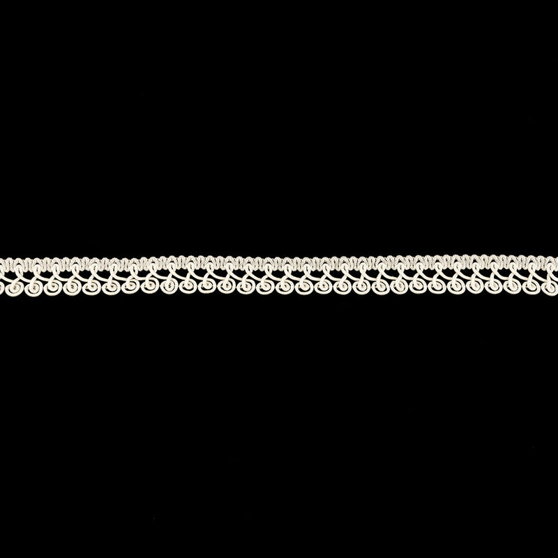 White Spirals Braided Trim - 0.5"