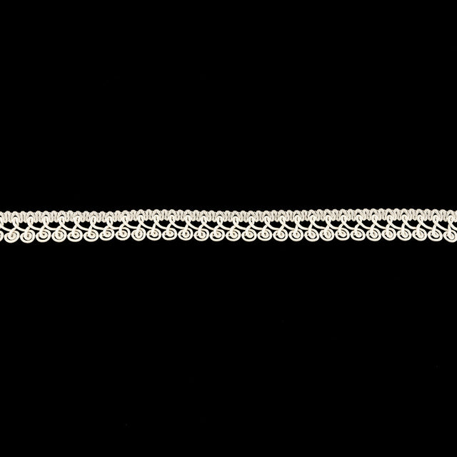 White Spirals Braided Trim - 0.5"