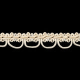 Sand Dollar and Pearled Ivory Gimp Braided Trim with Loops - 0.625"