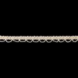 Sand Dollar and Pearled Ivory Gimp Braided Trim with Loops - 0.625"