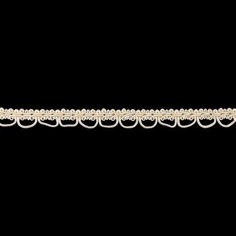 Sand Dollar and Pearled Ivory Gimp Braided Trim with Loops - 0.625"