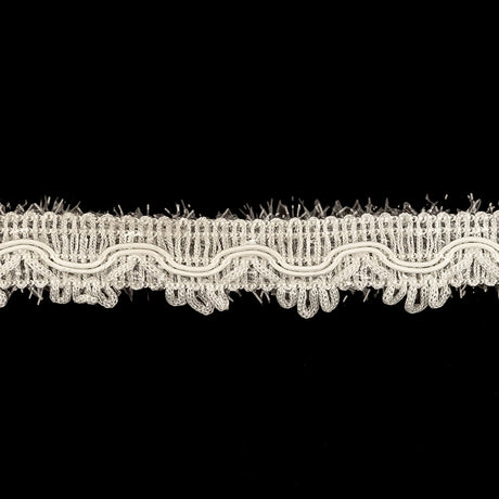 Icicle and Clear Eyelash Fringe Braided Trim with Picot Edging - 0.75"