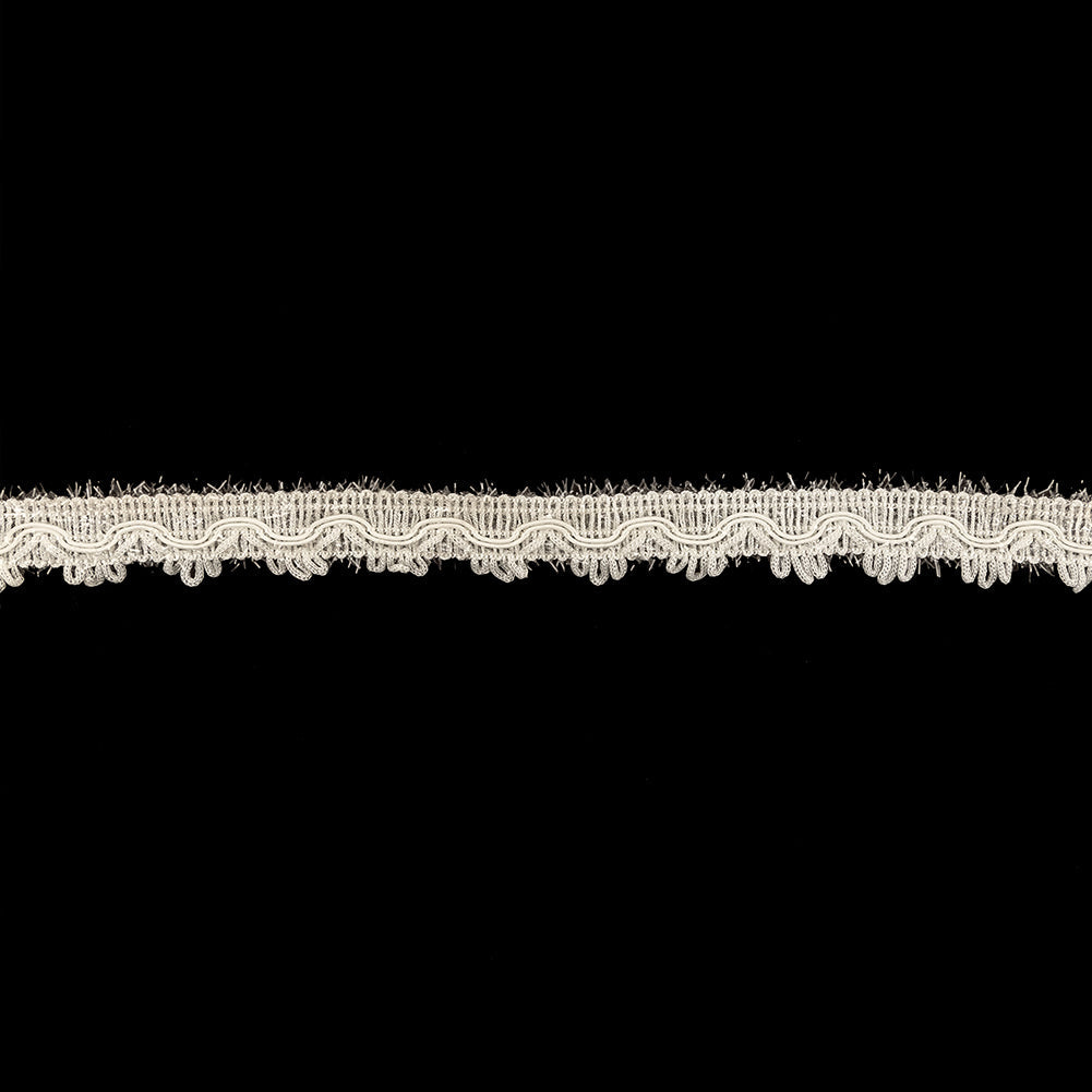 Icicle and Clear Eyelash Fringe Braided Trim with Picot Edging - 0.75"