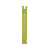 Lime Closed Bottom Molded Plastic Zipper - 6.5"