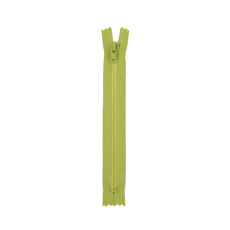 Lime Closed Bottom Molded Plastic Zipper - 6.5"