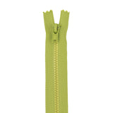 Lime Closed Bottom Molded Plastic Zipper - 6.5"