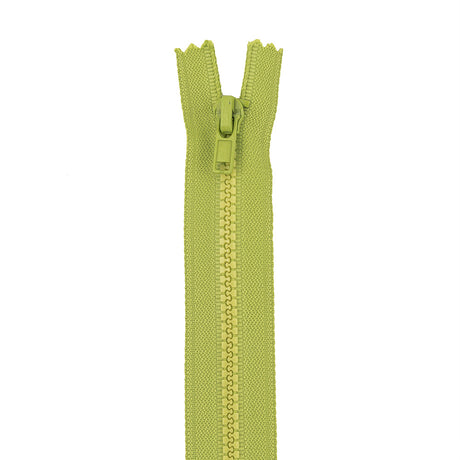 Lime Closed Bottom Molded Plastic Zipper - 6.5"