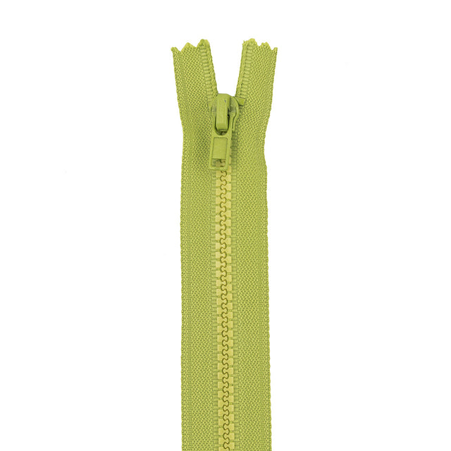 Lime Closed Bottom Molded Plastic Zipper - 6.5"