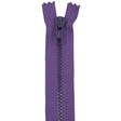YKK Royal Purple Molded Plastic Closed Bottom Zipper with Metal Pull - 32"