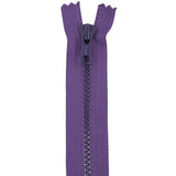 YKK Royal Purple Molded Plastic Closed Bottom Zipper with Metal Pull - 32"