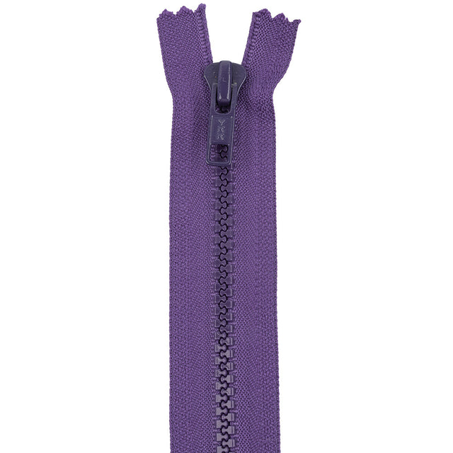 YKK Royal Purple Molded Plastic Closed Bottom Zipper with Metal Pull - 32"