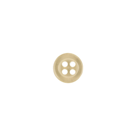 Translucent Beige Tire Rimmed 4-Hole Blouse Button - 13L/8mm
