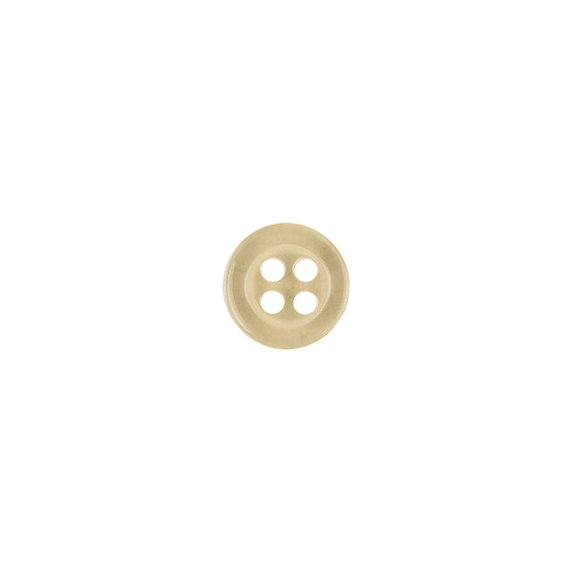 Translucent Beige Tire Rimmed 4-Hole Blouse Button - 13L/8mm