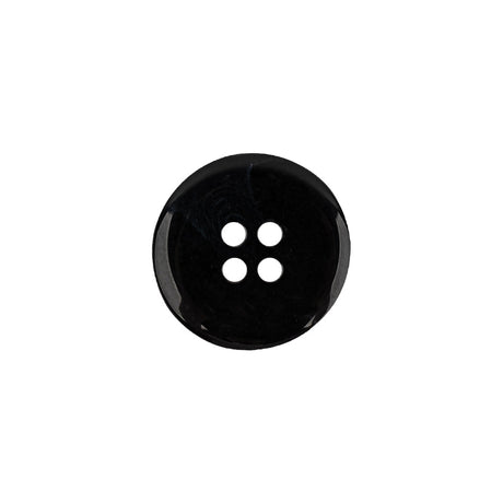 Italian Black Shallow Plate Style 4-Hole Plastic Suiting Button - 24L/15mm