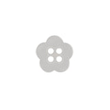 Shiny Lucent White Tinted 4-Hole Flower Shaped Button - 22L/14mm