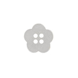 Shiny Lucent White Tinted 4-Hole Flower Shaped Button - 25L/16mm