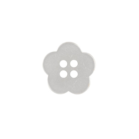 Shiny Lucent White Tinted 4-Hole Flower Shaped Button - 25L/16mm