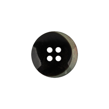 Iridescent Silver Blue and Brown Ombre 4-Hole Dish Style Jacket Button - 28L/18mm