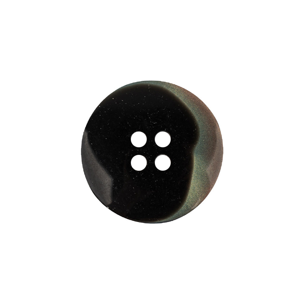 Iridescent Silver Blue and Brown Ombre 4-Hole Dish Style Jacket Button - 32L/20mm