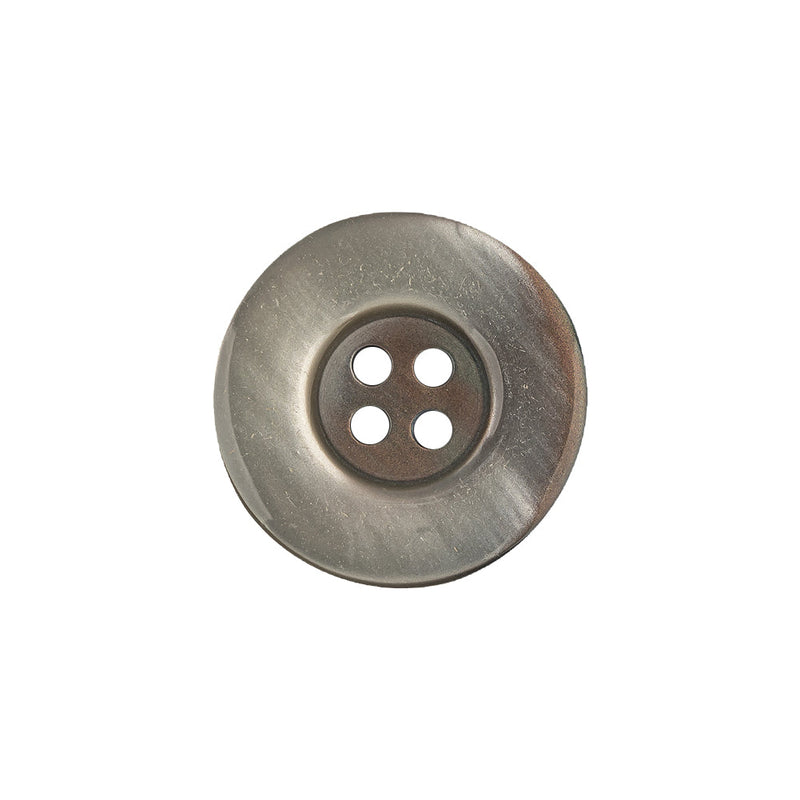 Iridescent Silver Blue and Brown Ombre 4-Hole Dish Style Jacket Button - 32L/20mm