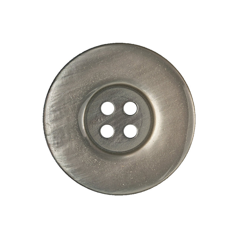 Iridescent Silver Blue and Brown Ombre 4-Hole Dish Style Jacket Button - 40L/25.5mm
