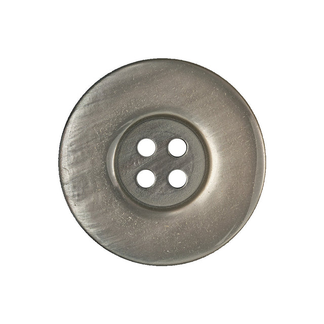 Iridescent Silver Blue and Brown Ombre 4-Hole Dish Style Jacket Button - 40L/25.5mm