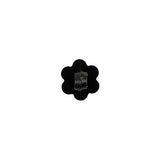 Italian Black Flower Shank Back Nylon Button - 17L/10.5mm