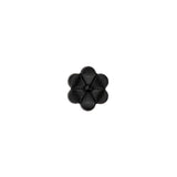 Italian Black Flower Shank Back Nylon Button - 17L/10.5mm