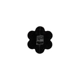 Italian Black Flower Shank Back Nylon Button - 20L/12.5mm