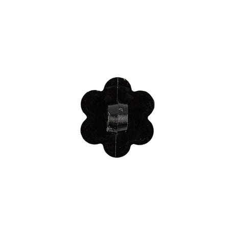 Italian Black Flower Shank Back Nylon Button - 20L/12.5mm