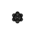 Italian Black Flower Shank Back Nylon Button - 20L/12.5mm