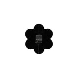 Italian Black Flower Shank Back Nylon Button - 24L/15mm