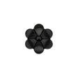 Italian Black Flower Shank Back Nylon Button - 24L/15mm