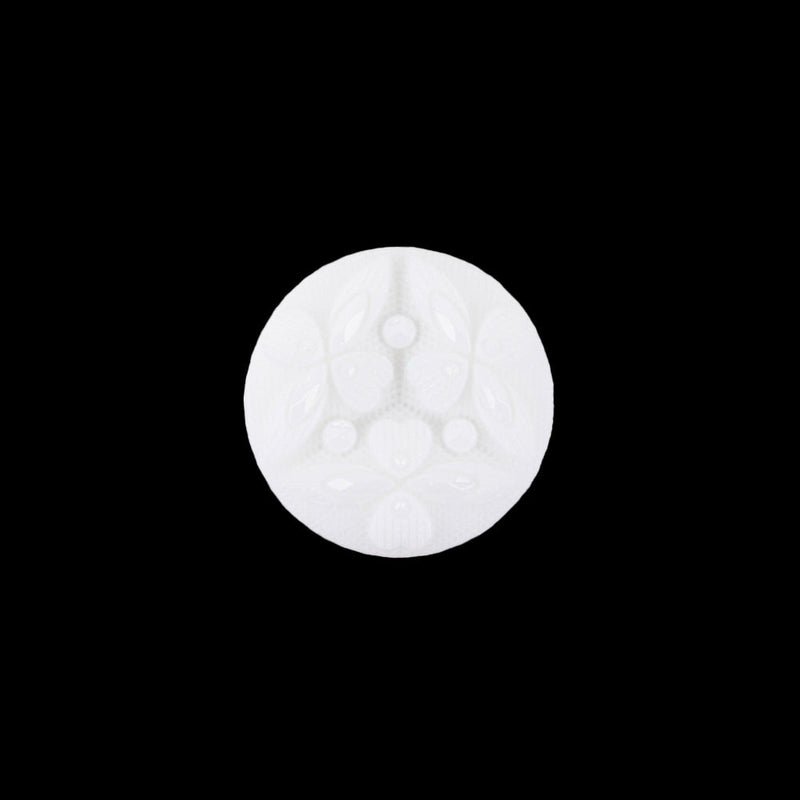 Italian Sugar Swizzle Floral Molded Shank Back Nylon Button - 24L/15mm