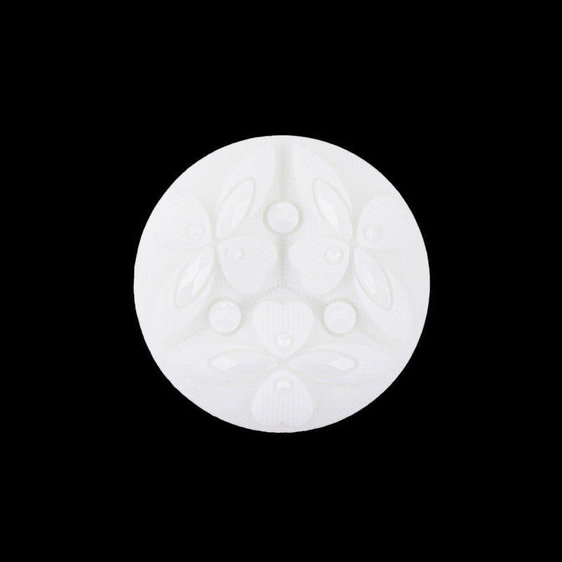 Italian Sugar Swizzle Floral Molded Shank Back Nylon Button - 36L/23mm
