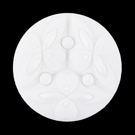 Italian Sugar Swizzle Floral Molded Shank Back Nylon Button - 54L/34mm