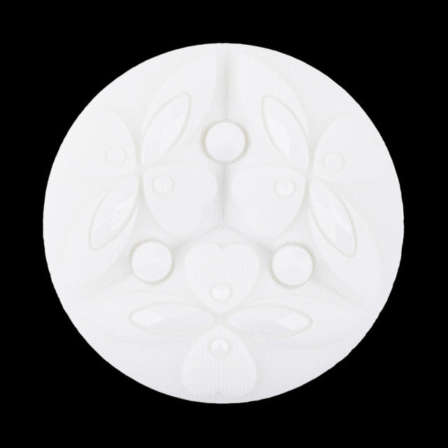 Italian Sugar Swizzle Floral Molded Shank Back Nylon Button - 54L/34mm