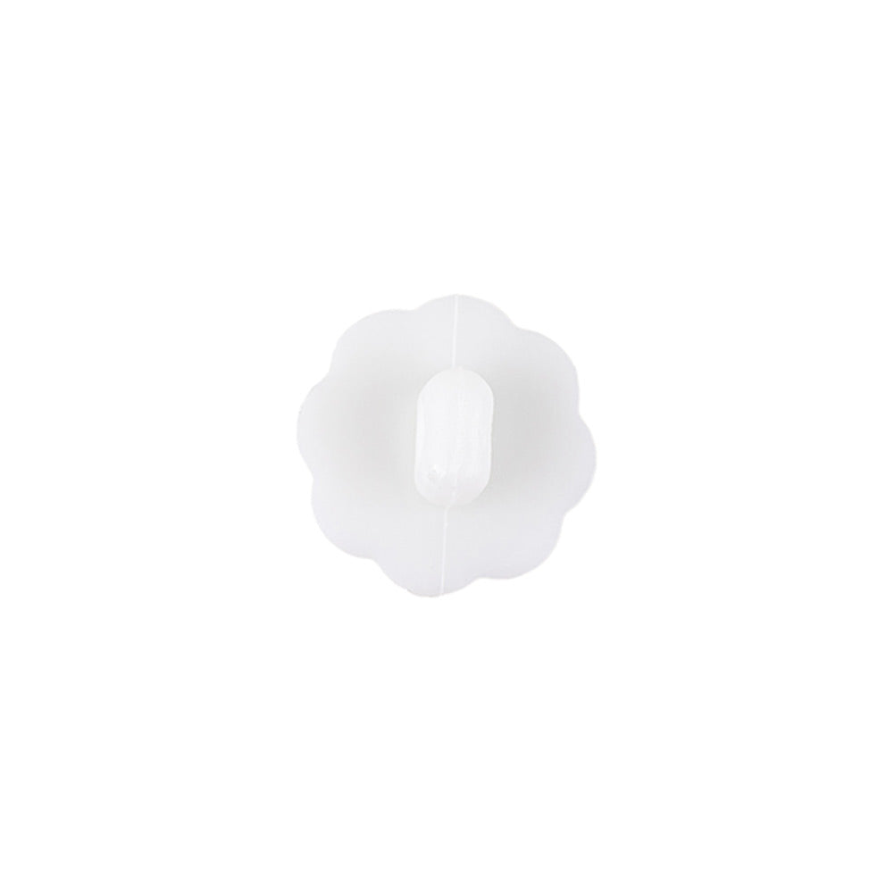 Italian White Faceted Shank Back Flower Button - 20L/12.5mm