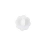 Italian White Faceted Shank Back Flower Button - 20L/12.5mm