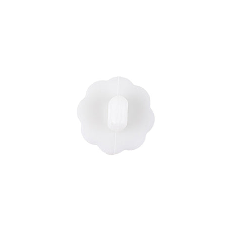 Italian White Faceted Shank Back Flower Button - 20L/12.5mm