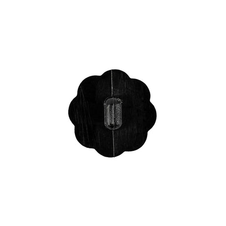 Italian Black Faceted Shank Back Flower Button - 24L/15mm