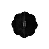 Italian Black Faceted Shank Back Flower Button - 36L/23mm