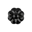 Italian Black Faceted Shank Back Flower Button - 36L/23mm