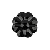 Italian Black Faceted Shank Back Flower Button - 36L/23mm