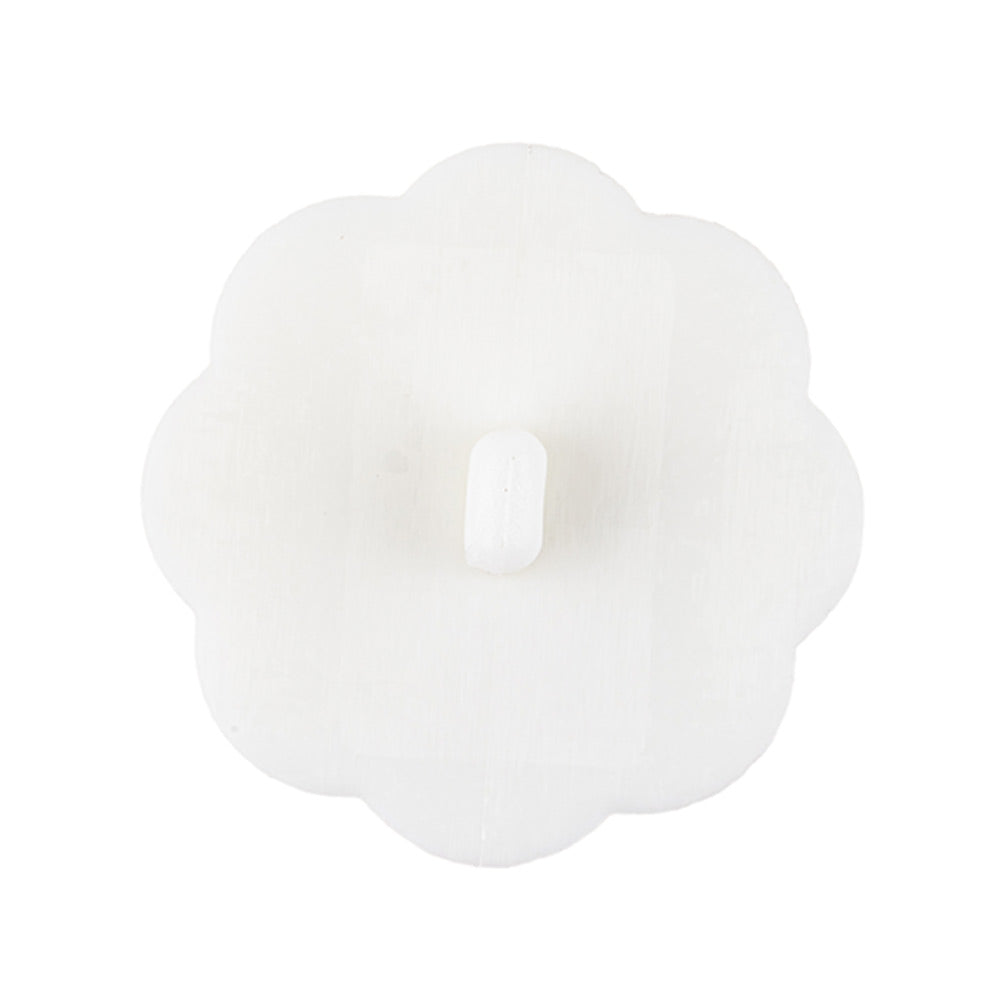 Italian White Faceted Shank Back Flower Button - 44L/28mm