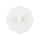 Italian White Faceted Shank Back Flower Button - 44L/28mm